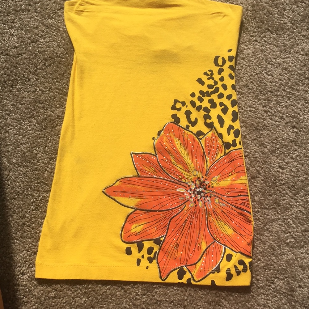 Yellow and orange tube top, size small, Rue 21